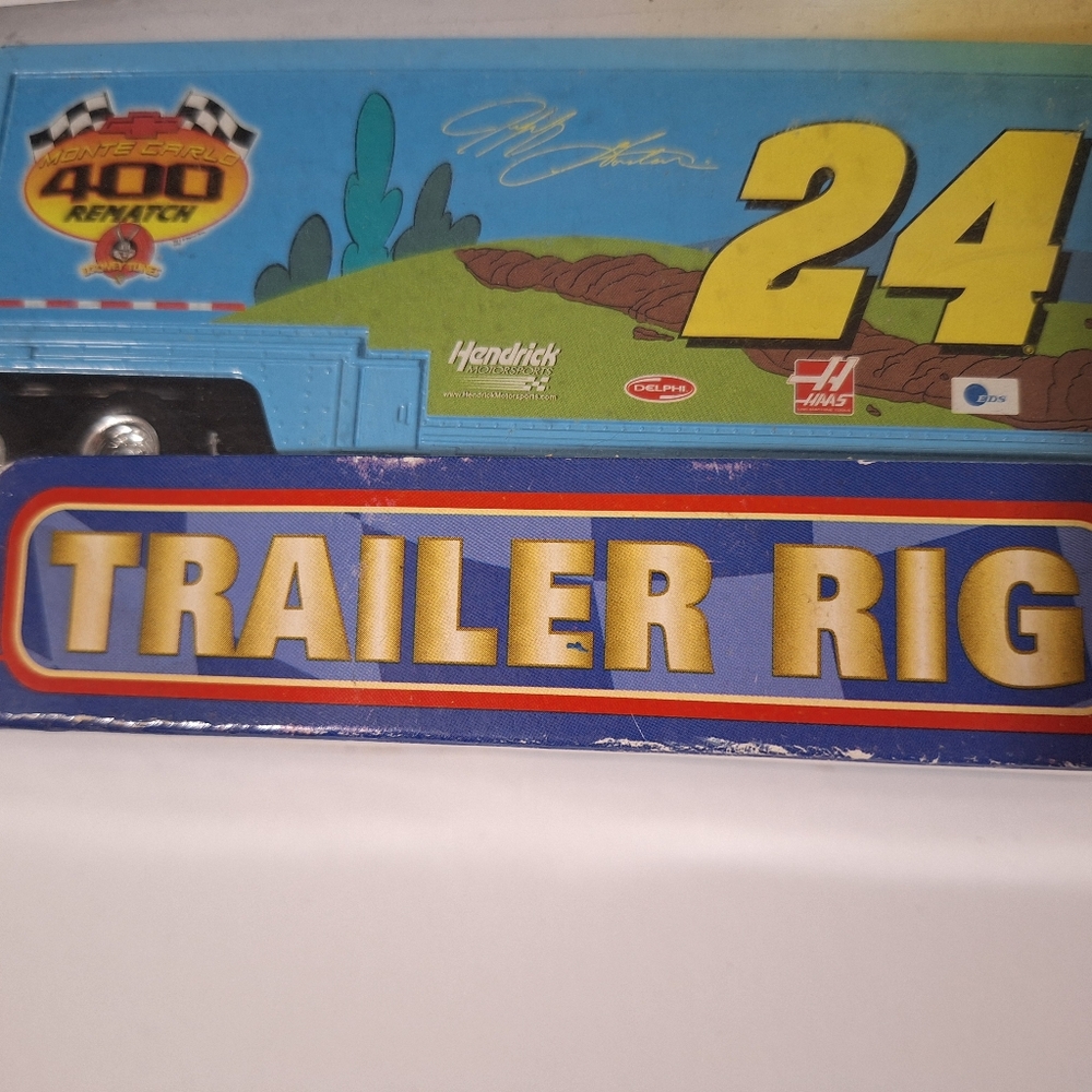 💎NEW Winner's Circle Jeff Gordan Blue Trailer Rig Toy Collectible Truck - Picture 3 of 11